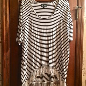 White & Black High/Low Tunic